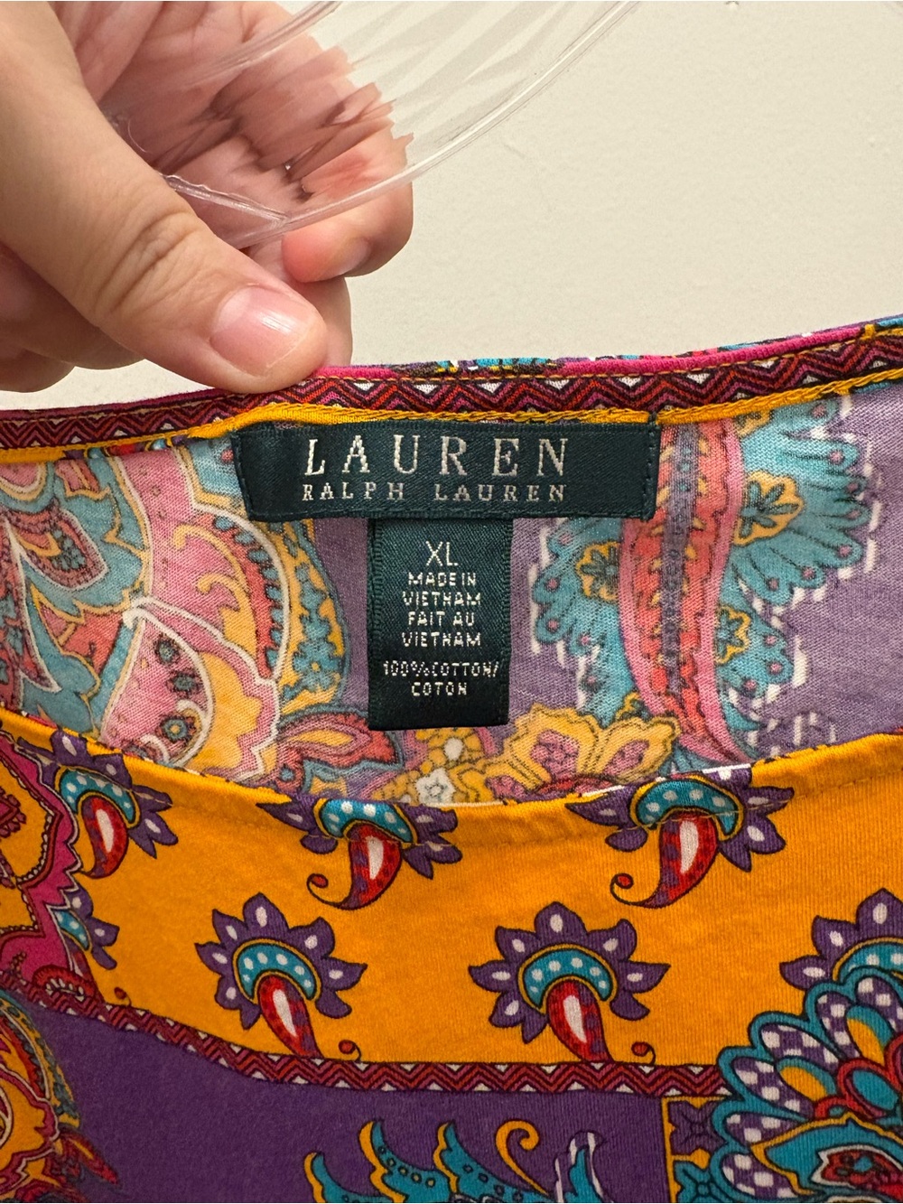 Ralph Lauren Multicolor Paisley Short Sleeve Top Women’s Size XL Boho, Vacation - Picture 3 of 6